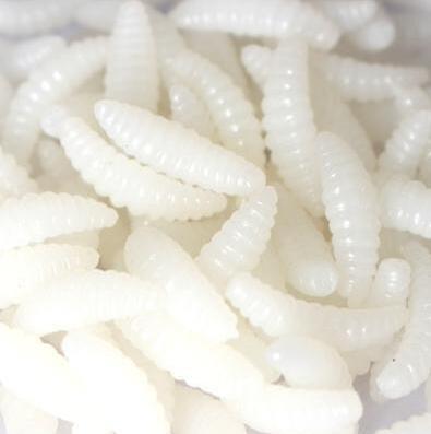 50pcs artificial soft maggot grub fishing lure