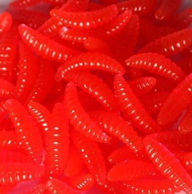 50pcs artificial soft maggot grub fishing lure