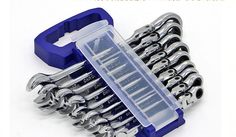 12 7-piece Adjustable Head Ratchet Wrench Set