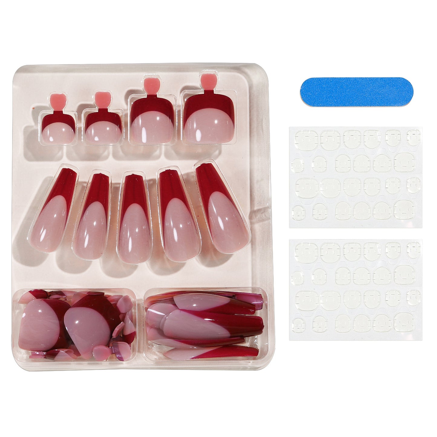 Nail Dressing Nail Bright Red Hand And Foot Patch Set