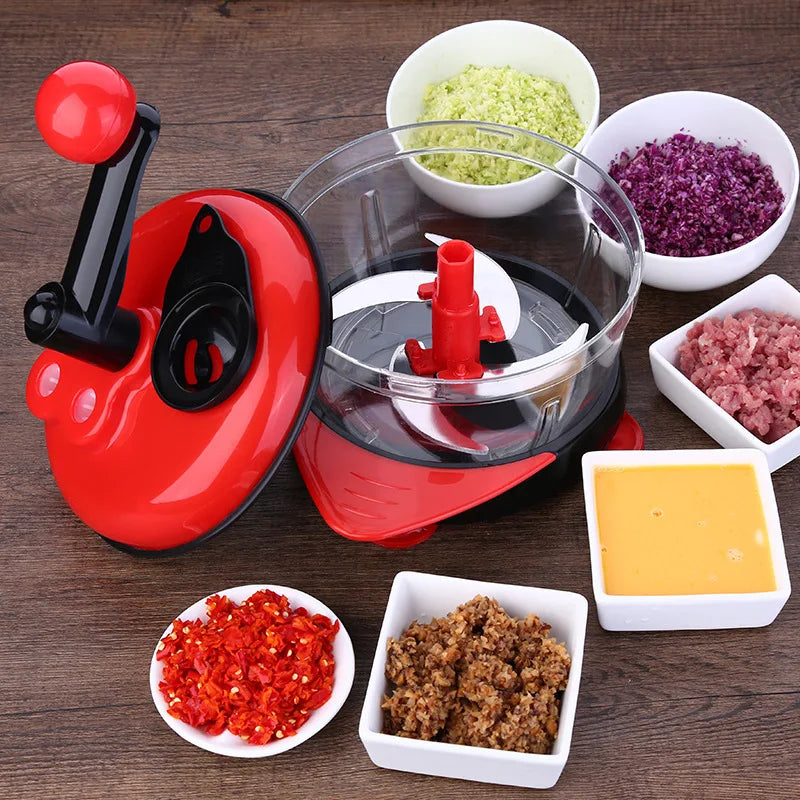 Multi-function Kitchen Manual Food Processor Household Meat Grinder Vegetable Chopper Quick Shredder Green Cutter Egg Blender