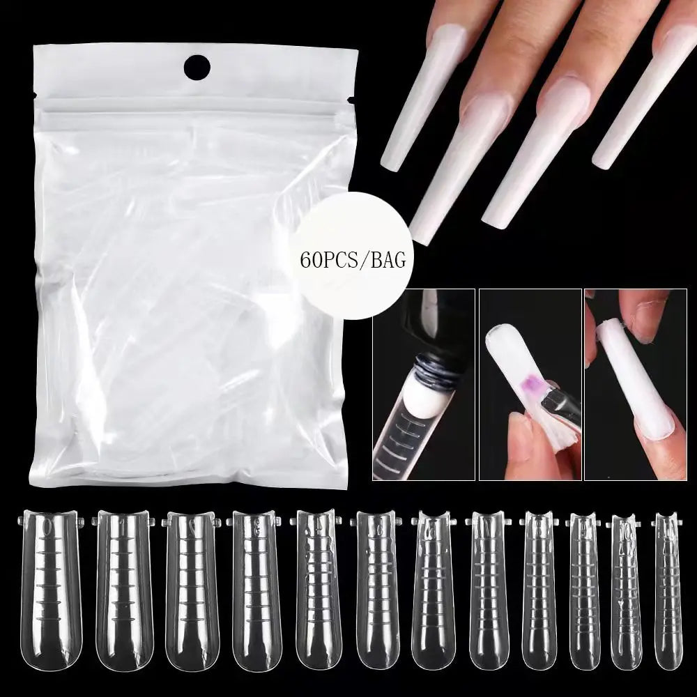 Extension False Nail Acrylic Tips Sculpted Full Cover Fake Finger UV Gel Polish Quick Building Mold Manicures Tool Set