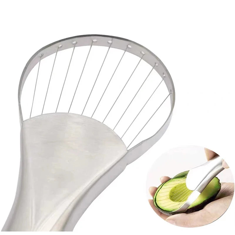 Avocado Slicer 2 In 1 Stainless Steel Avocado Cutter Peeler Knife Pitaya Kiwi Slicer Peeler Kitchen Gadget Fruit Vegetable Tools