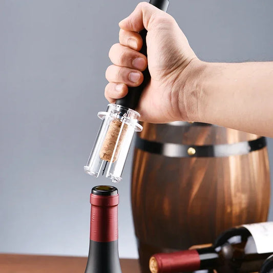 Air Pump Wine Bottle Opener Kitchen Gadgets Manual Wine Corkscrew Stainless Steel Needle Pin Air Pressure Opener Bar Accessories