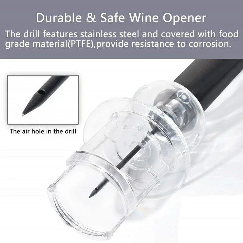 Air Pump Wine Bottle Opener Kitchen Gadgets Manual Wine Corkscrew Stainless Steel Needle Pin Air Pressure Opener Bar Accessories