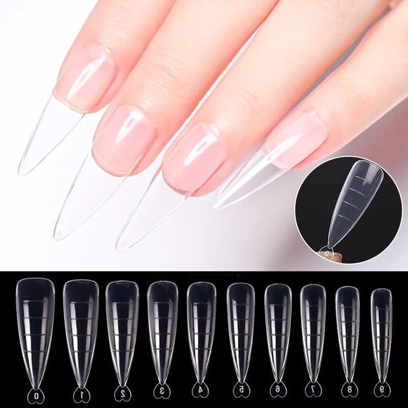 Extension False Nail Acrylic Tips Sculpted Full Cover Fake Finger UV Gel Polish Quick Building Mold Manicures Tool Set