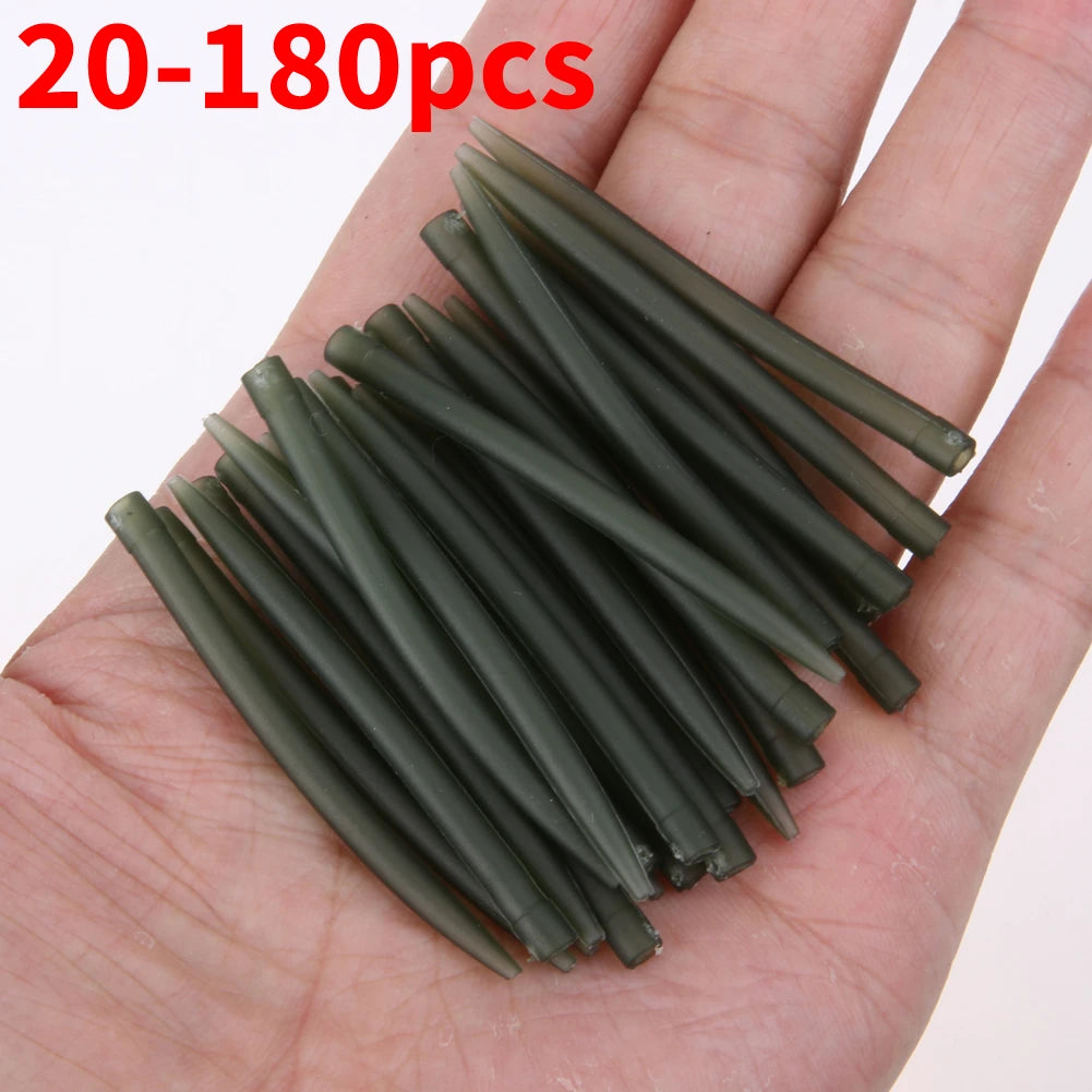 20-180pcs Terminal Carp Fishing Anti Tangle Sleeves Connect with Fishing Hook Rubber Tip Tube Positioner Terminal Fishing Tackle