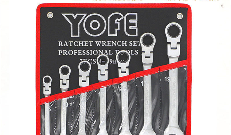 12 7-piece Adjustable Head Ratchet Wrench Set